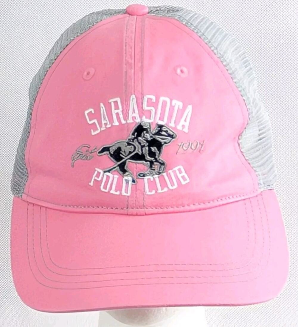 Sarasota Polo Club Florida Pink Ball Cap Hat Adjustable Baseball Trucker
